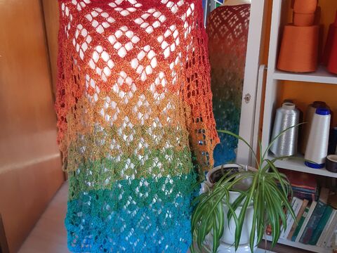 Poncho - Überwurf  "Rainbow"