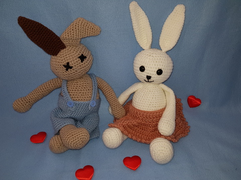 Anleitung knuffiges Hasenpärchen