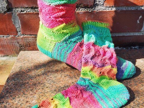 Sockenanleitung Sockenmuster *Ginkgo* tolles Muster, einfach