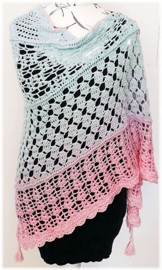 Häkelanleitung großes flaches Tuch Fantasia