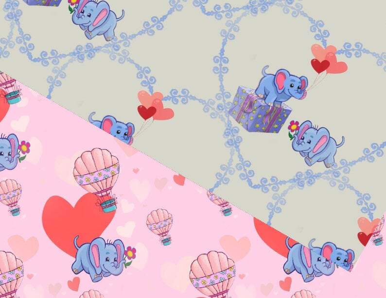 Seamless paper Elephant ,digital paper Birthday - Image 2