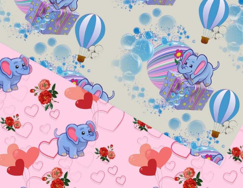 Seamless paper Elephant ,digital paper Birthday - Image 5