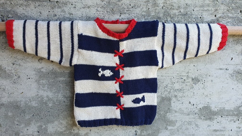 Lustiger Fischpulli für Kinder für 3/6/12 Monate