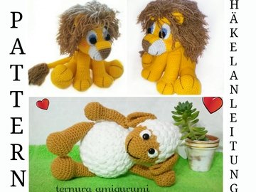 Crochet pattern of sheep + jack, the lion PDF Ternura Amigurumi