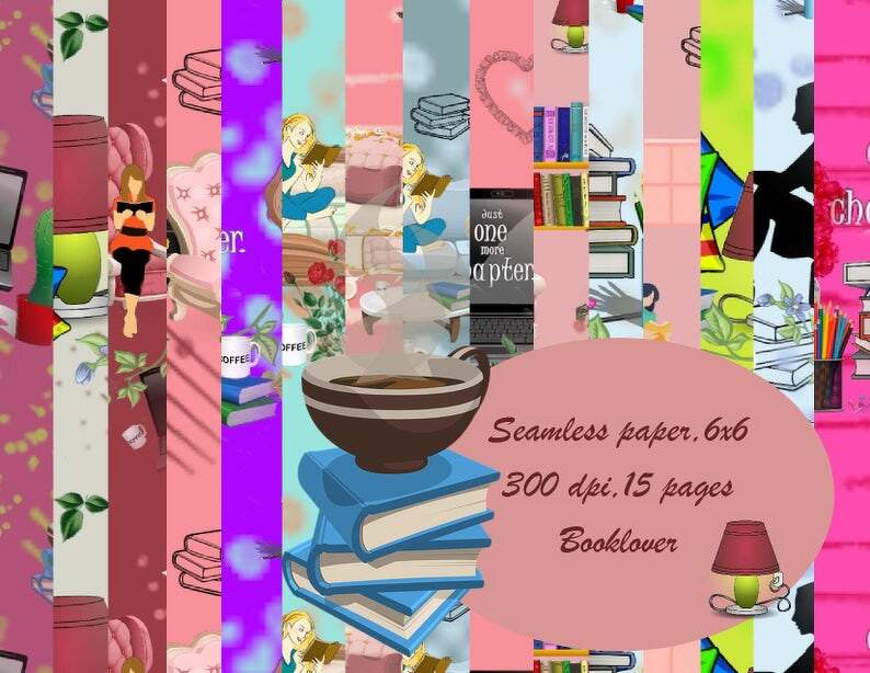 Seamless paper Booklover,digital paper