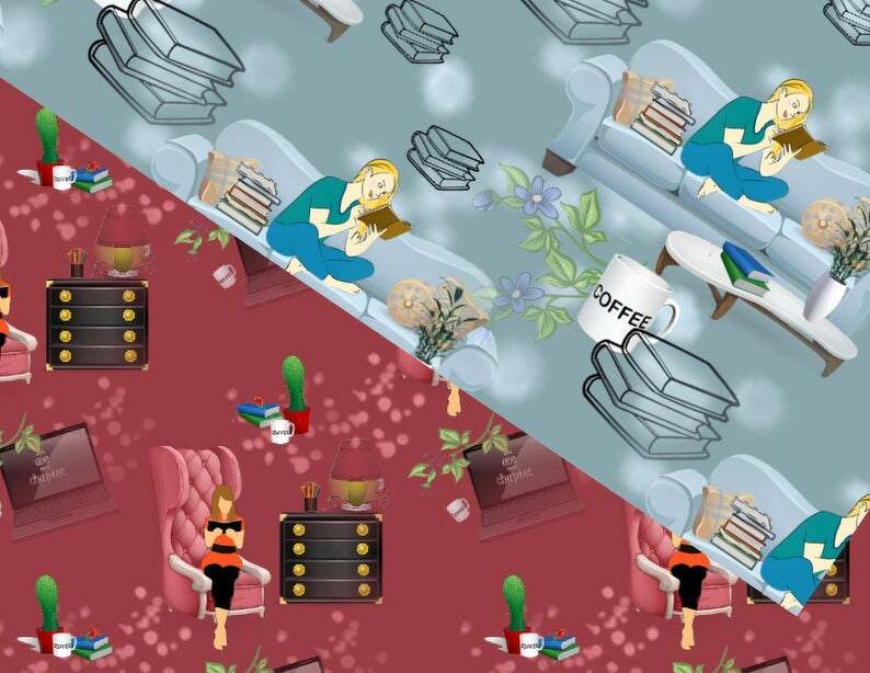 Seamless paper Booklover,digital paper - Image 2