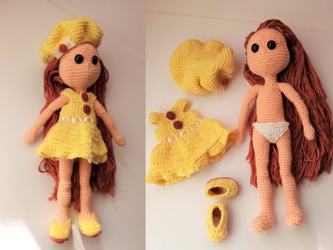 Sofia Puppe und Kleidung. Häkelanleitung