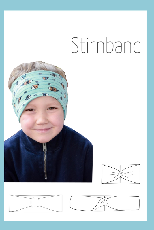 Stirnband, mit Ohrrundung, schlicht, mit Drehung oder Raffung