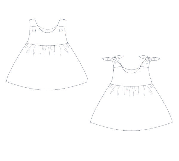 CLARA Baby Twinset – Kleid & Pumphose mit Rüschen – PDF Schnittmuster