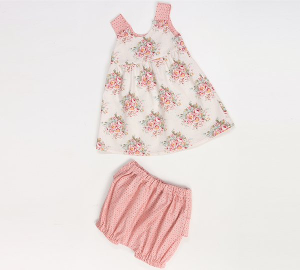sewing pattern baby set dress CLARA & bloomers tutorial 0m/1m 3y/4y