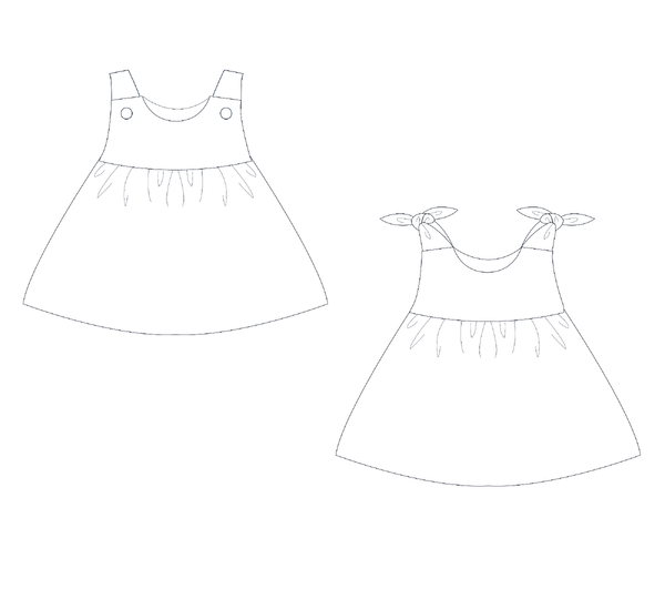 sewing pattern baby set dress CLARA & bloomers tutorial 0m/1m 3y/4y