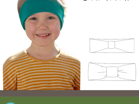 Stirnband mit Ohren, schlicht, mit Drehung oder Raffung Wolle-Seide KU 43-58