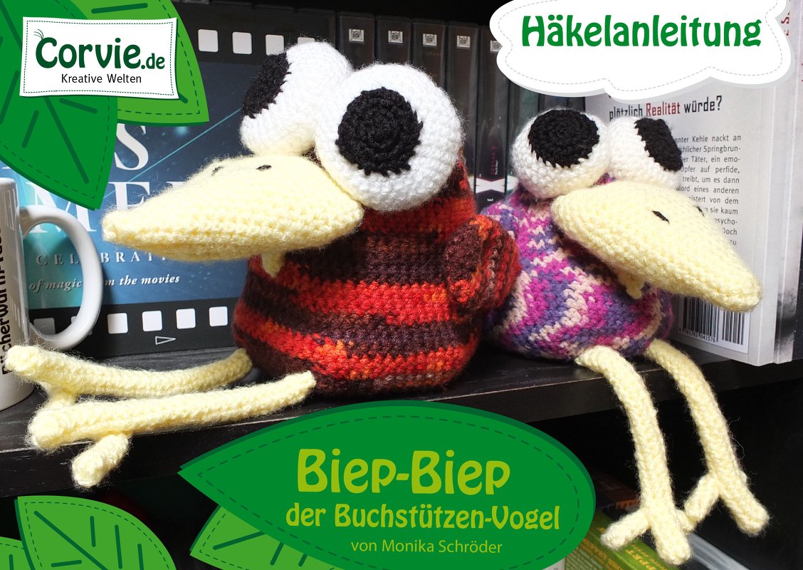 Biep-Biep der Buchstützvogel – Häkelanleitung