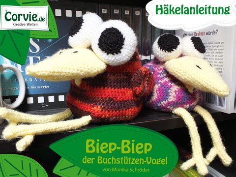 Biep-Biep der Buchstützvogel – Häkelanleitung