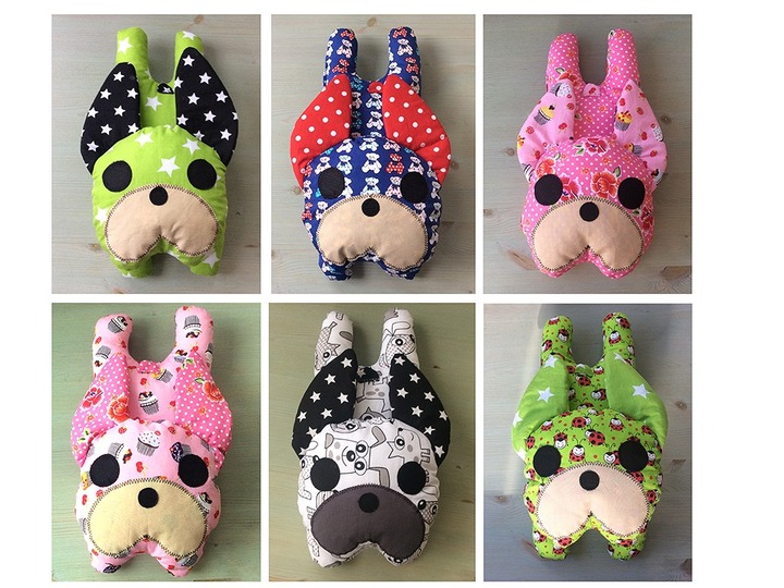 pattern sewing instruction for a french bulldog plush dog