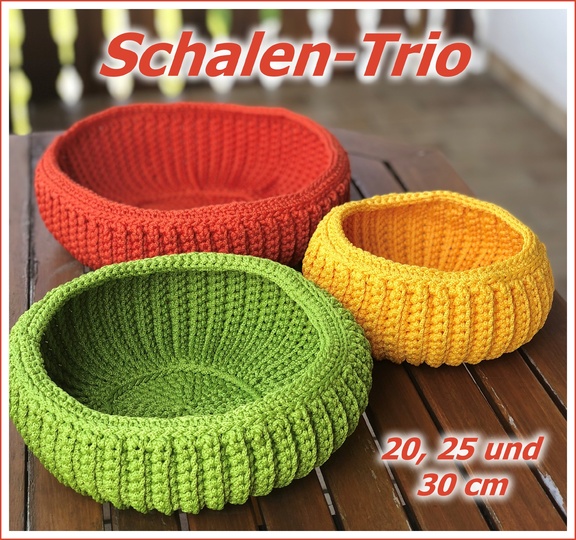Schalen-Trio häkeln