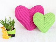 Kissen "Zwei Herzen", (Gr. 27 x 27 cm, 38 x 38 cm)