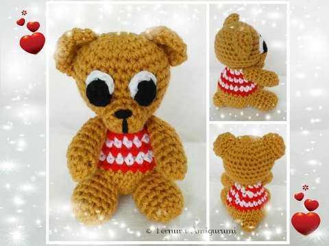 Häkelanleitung Teddybär mit Hemd