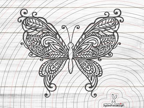 Ornament Schmetterling Plotterdatei SVG DXF