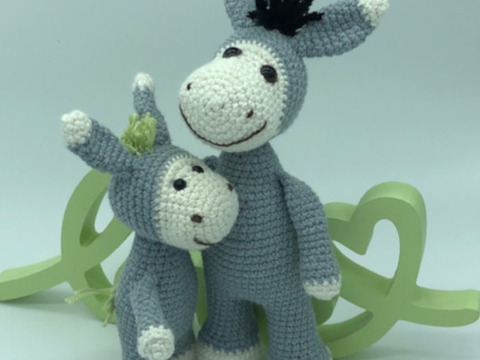 Häkelanleitung Esel Anton und Eselchen Augustin