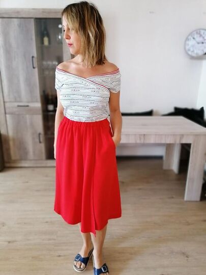 Schnittmuster Shirt mit Wickelausschnitt bzw. V-Ausschnitt Damen Gr. 34-46