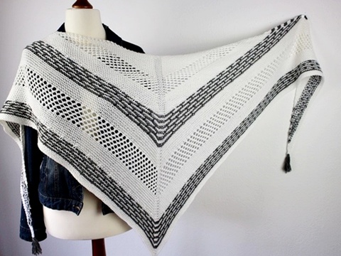 Knitting Pattern PDF Triangle Shawl – Easy Lace Shawl for Beginners