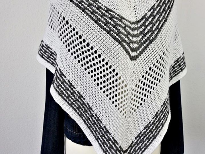 Knitting Pattern PDF Triangle Shawl – Easy Lace Shawl for Beginners