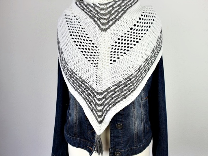 Knitting Pattern PDF Triangle Shawl – Easy Lace Shawl for Beginners