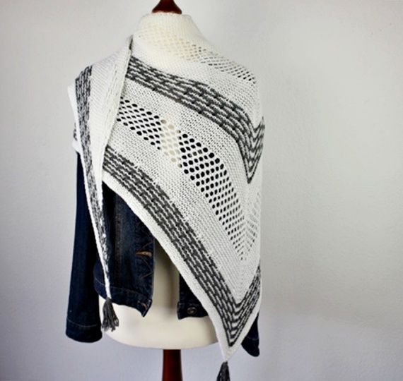 Knitting Pattern PDF Triangle Shawl – Easy Lace Shawl for Beginners