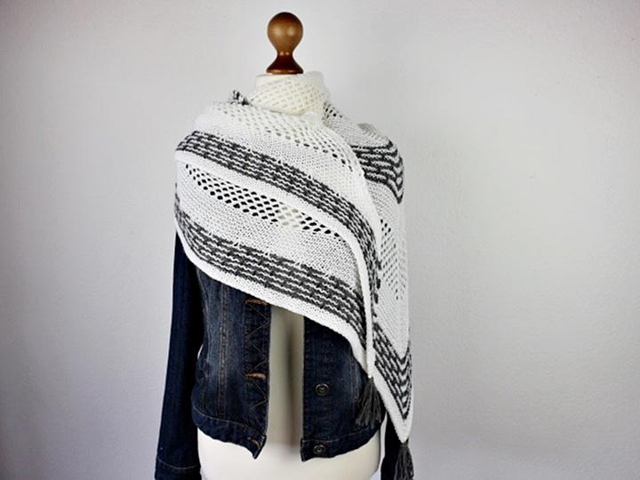 Knitting Pattern PDF Triangle Shawl – Easy Lace Shawl for Beginners