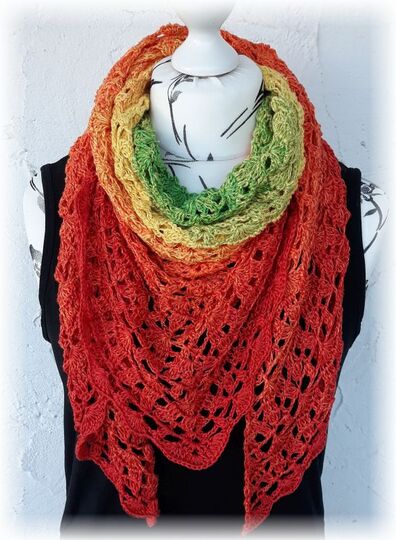 Häkelanleitung Dreieckstuch Tulpentanz