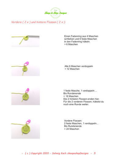 Schildkröten Rassel " Ahoi " als PDF Häkelanleitung
