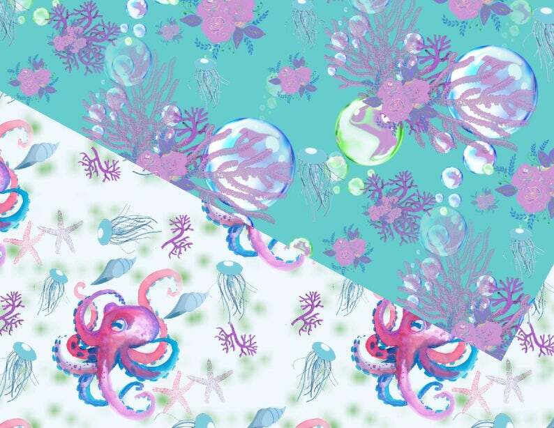 Seamless paper Mermaid