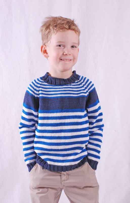 Strickset Pima Cotton Kinderpullover Tim &amp; Thea in 3 Größen von 3-8 Jahren