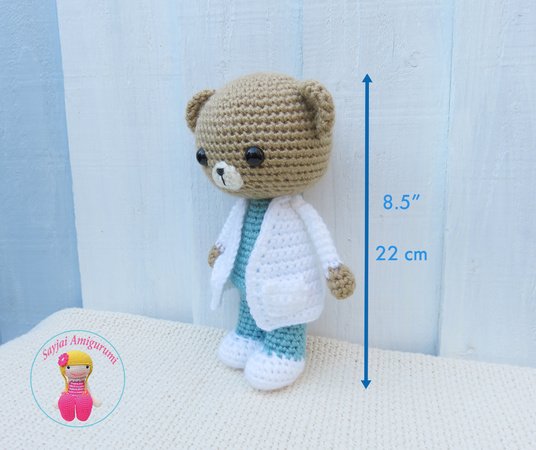 Doktor Teddybär, Amigurumi Häkelanleitung