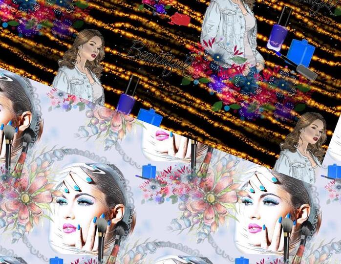 Seamless paper Makeup beauty,cosmetics pattern