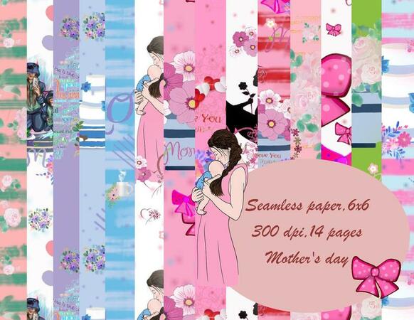 Seamless paper Mother's day,digital paper