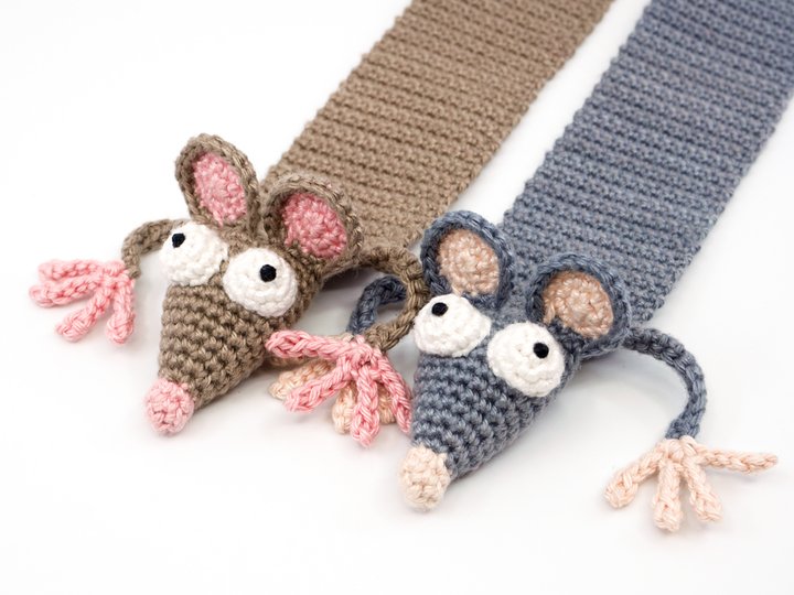 Amigurumi Crochet Bookrat Bookmark