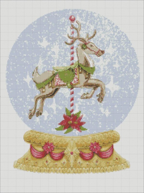 Horse carousel pattern for embroidery