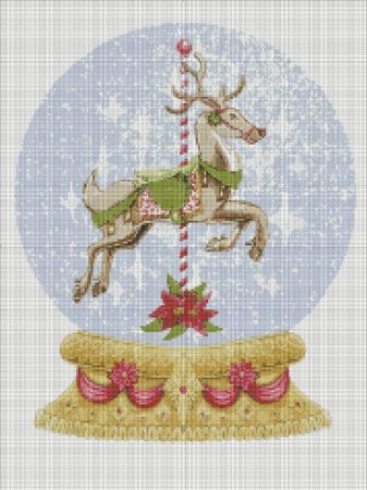 Horse carousel pattern for embroidery
