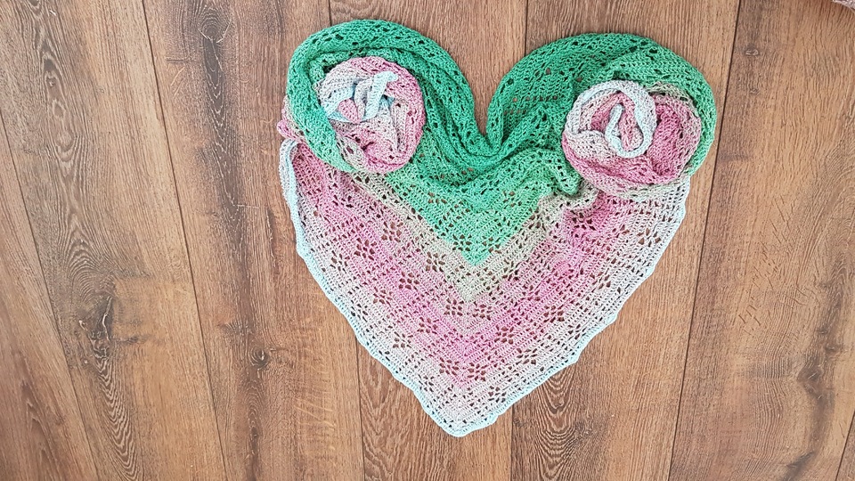 Häkelanleitung Dreieckstuch Frühlingserwachen