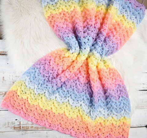 Crochet "Rainbow Sky " blanket pattern