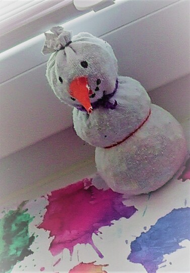 Bastel-Anleitung Türstopper/Sockenpuppe Schneemann Rüdiger alte socke DIY