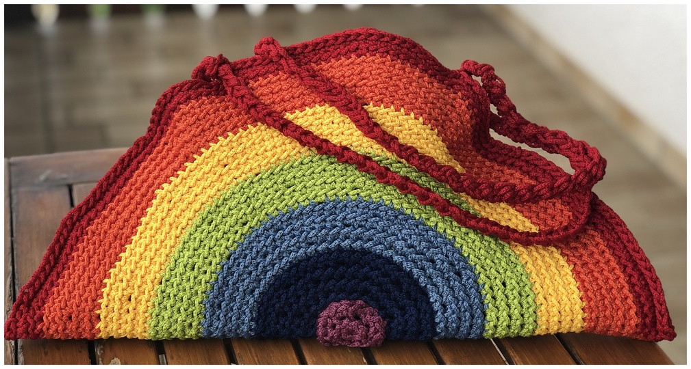 Regenbogen-Tasche häkeln