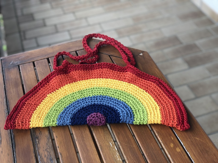 Regenbogen-Tasche häkeln