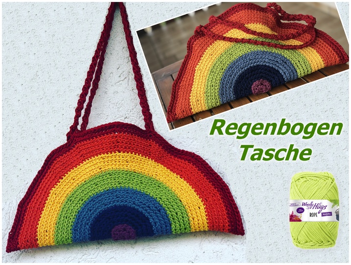 Regenbogen-Tasche häkeln
