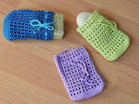 Häkelanleitung Seifennetz Büttu, mit festem Boden als Tropfschutz