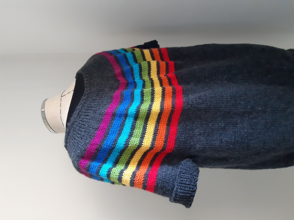 Somewhere Rainbow Sweater - circular yoke seamless top down sweater