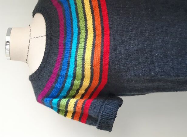 Somewhere Rainbow Sweater - circular yoke seamless top down sweater