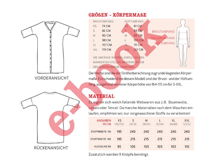 FRAU EDDA gerade Blusenkleid, e-book